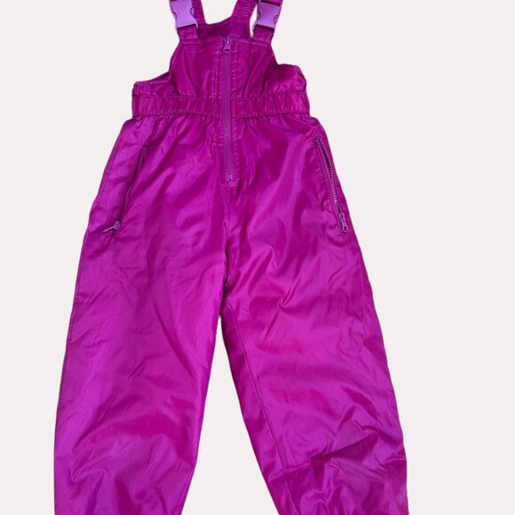 GIRLS PINK SNOWSUIT/SNOW BIB ADJUSTABLE STRAPS SIZE 104 (US 4T) - Picture 2 of 16